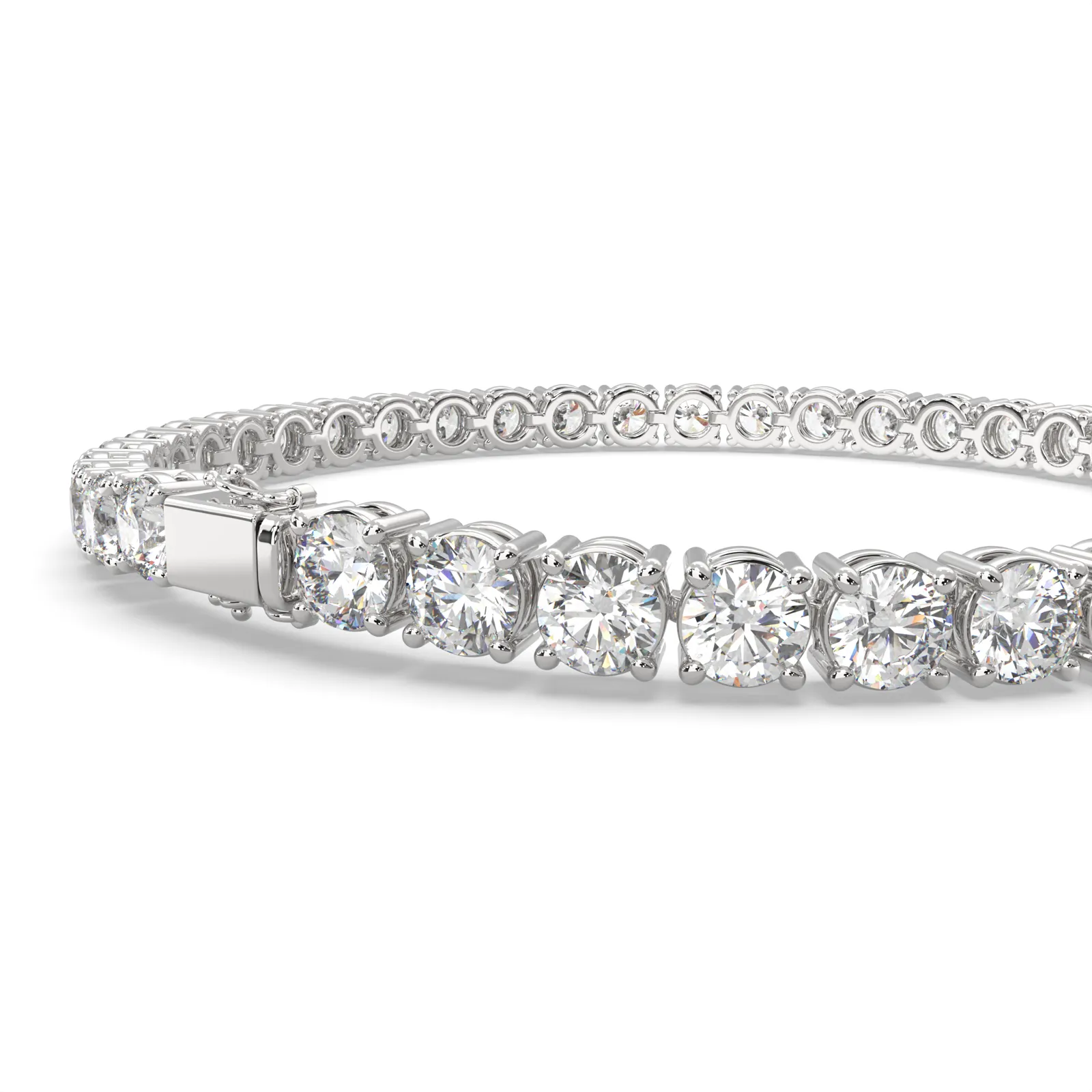 Elowen Round Cut Diamond Tennis Bracelet Prong Set (10 ctw)