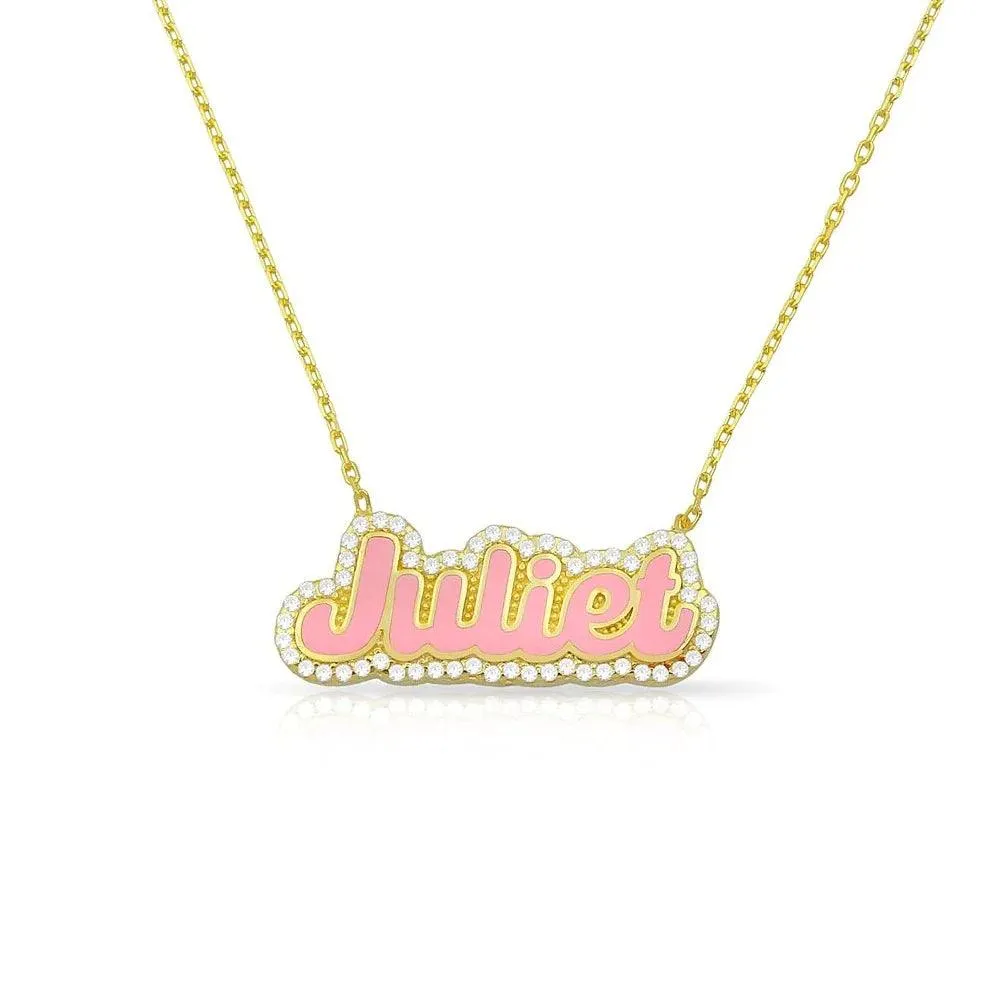 Enamel Bubble Name Necklace