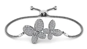 Enchanting Diamond Butterfly Adjustable Diamond Bracelet with 0.99 ct.(finished)