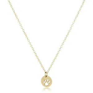 enewton - 14k gold-filled - Yellow Gold Round Paw Print Disc Necklace 16"