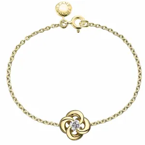 Entwined Petal Flower Bracelet - 18ct Yellow Gold & 0.10ct Diamond