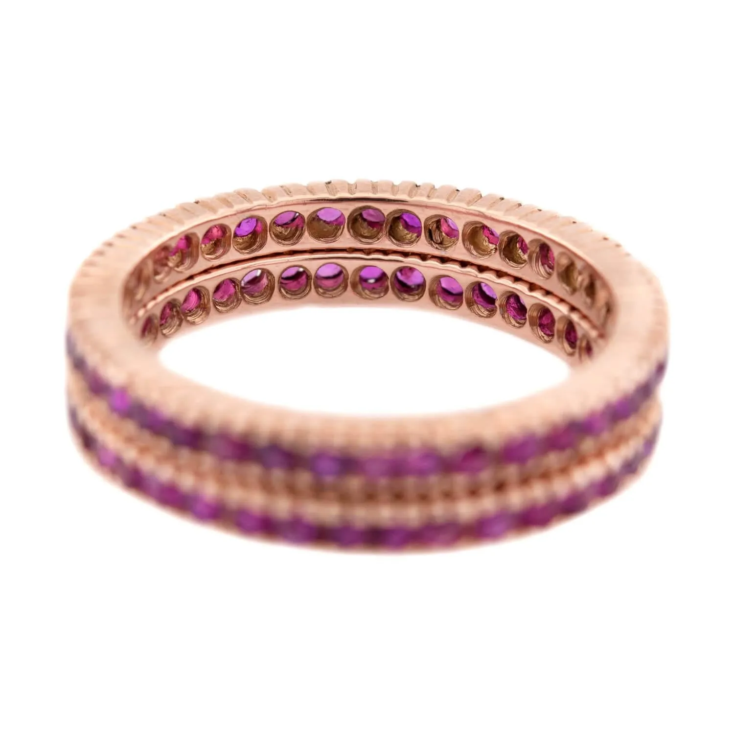 Estate 14k Ruby Eternity Band Set