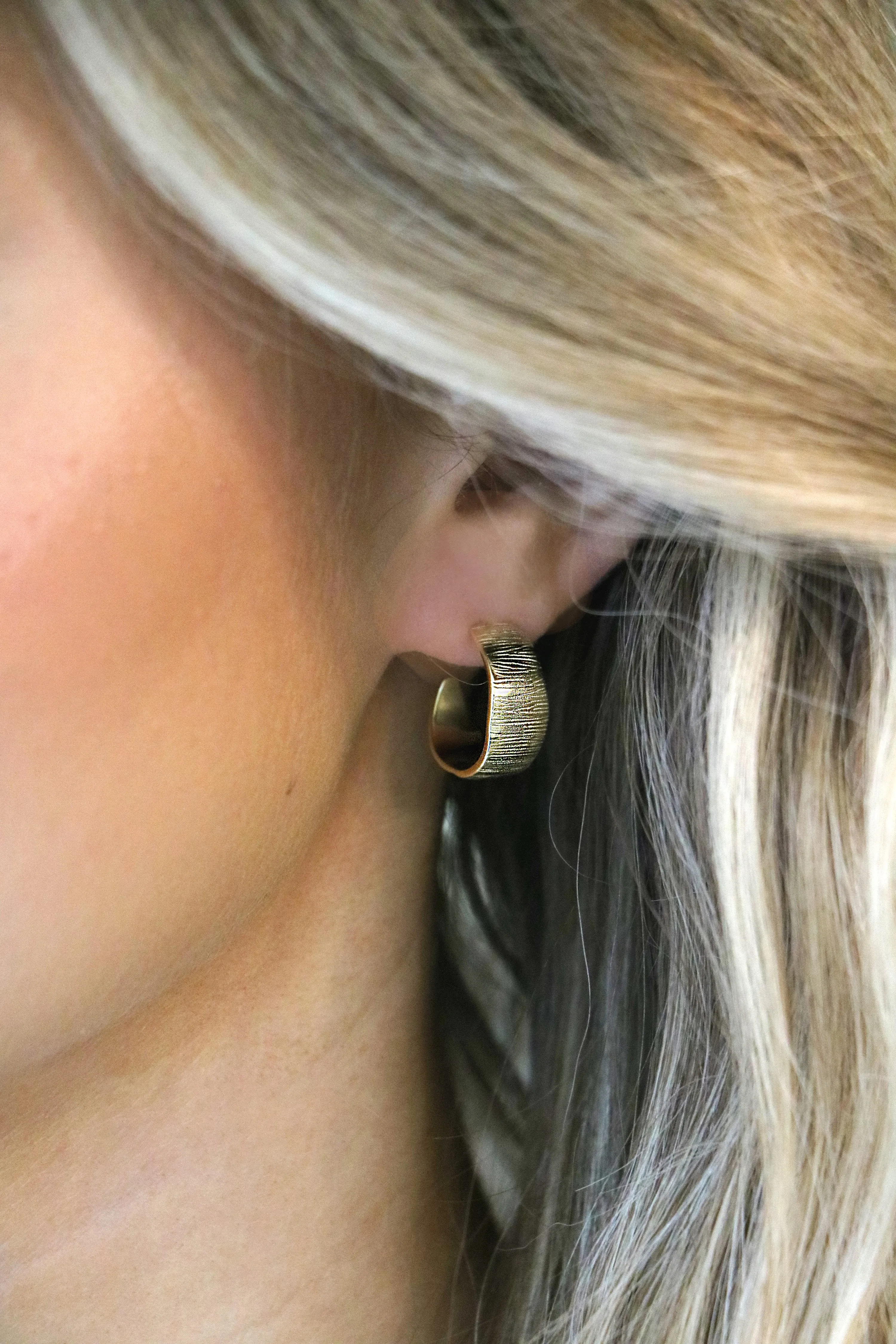etched hoops { gold plated }