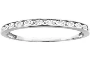 EternalDia 0.10ct 10K Gold Round Diamond Ladies Anniversary Wedding Band Illussion/Miracle Set Ring(IJ/I2-I3)