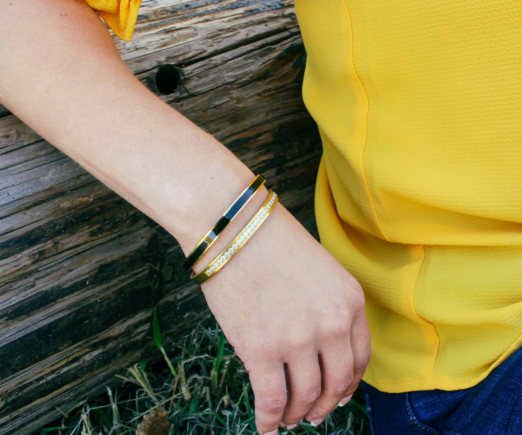 Eternity Pave Gold Bangle Bracelet