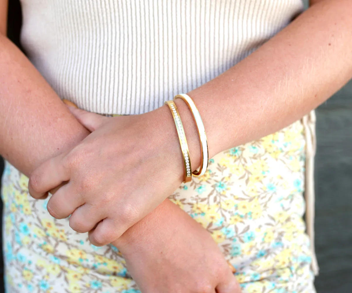 Eternity Pave Gold Bangle Bracelet