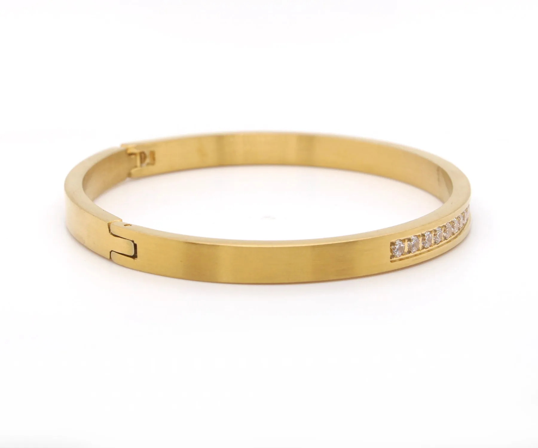 Eternity Pave Gold Bangle Bracelet
