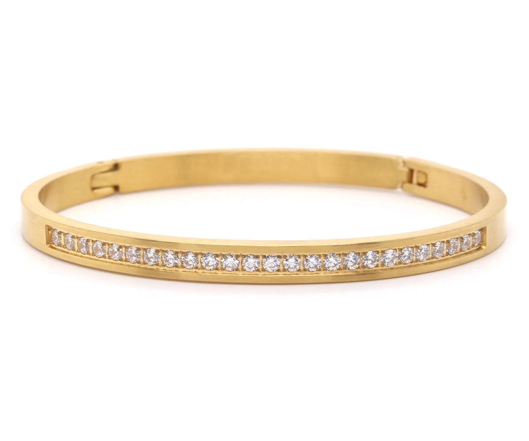 Eternity Pave Gold Bangle Bracelet