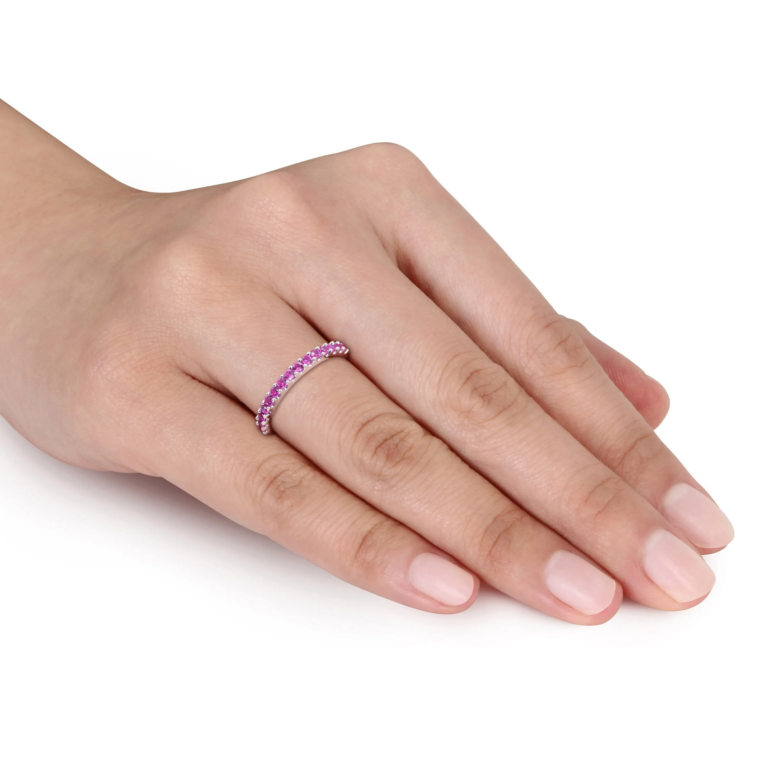 Eternity Ring 10K White Gold Ruby
