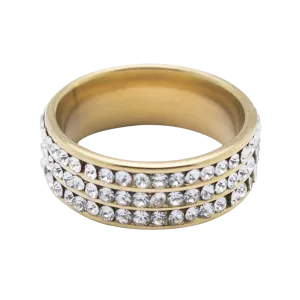 Eternity Ring Gold Pave Crystal Band | She She's Closet