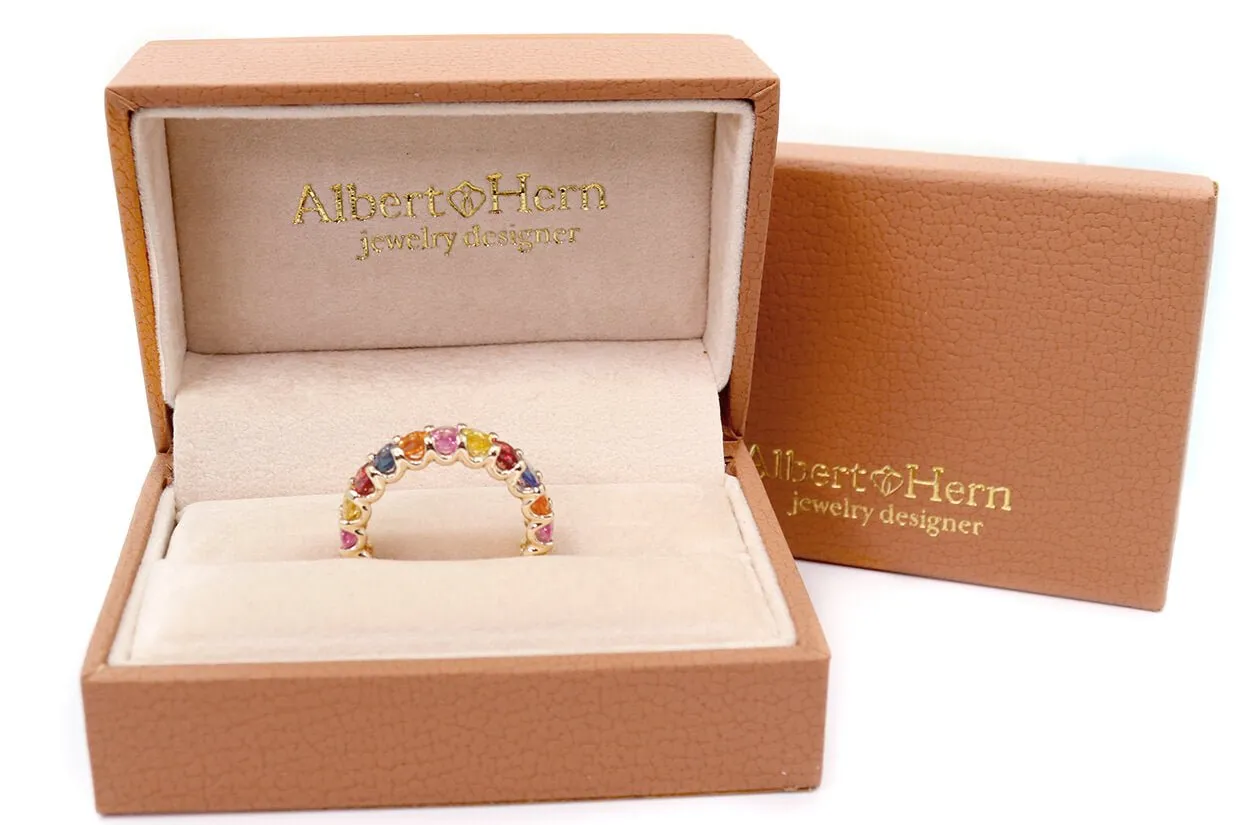 Eternity Ring Multicolor Sapphires & Yellow Gold