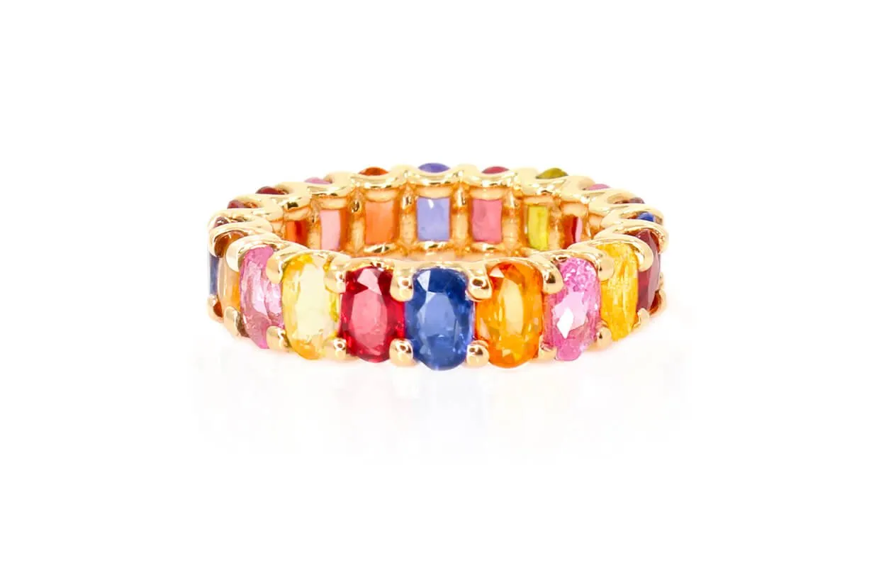 Eternity Ring Multicolor Sapphires & Yellow Gold