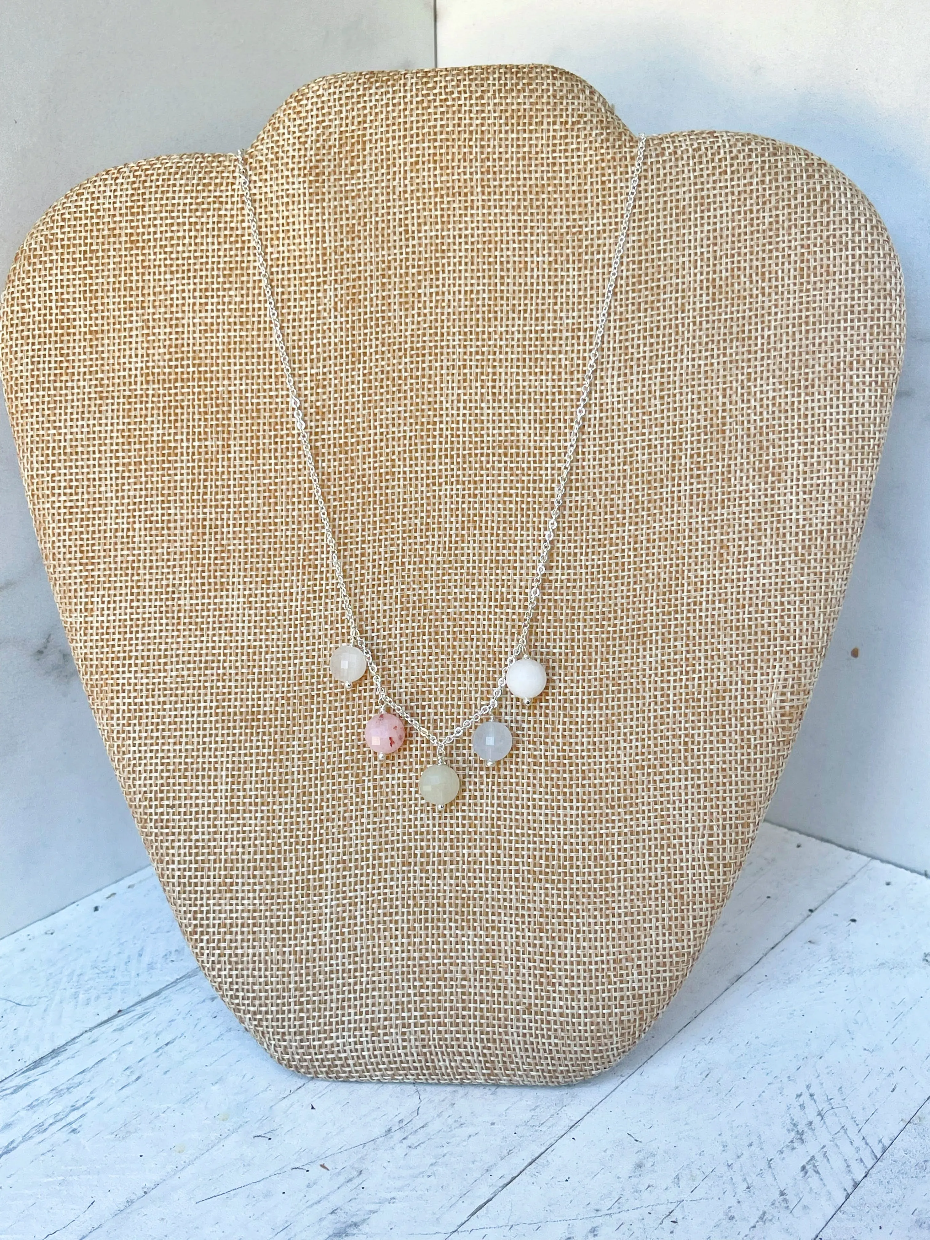 Faceted Morganite Chandelier Necklace