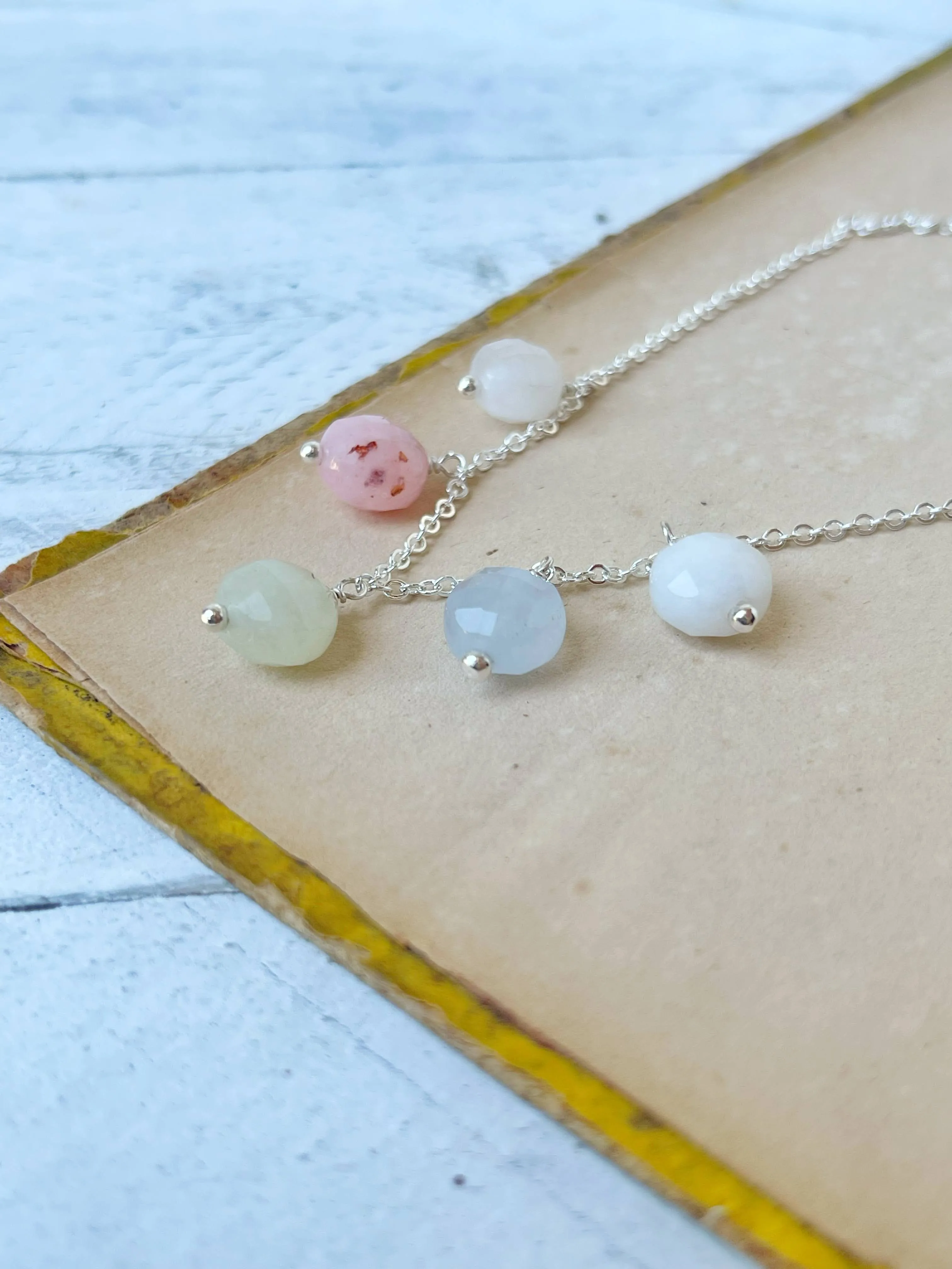 Faceted Morganite Chandelier Necklace