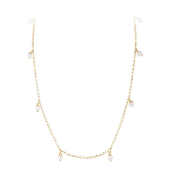 FAIRLEY | PEARL POM NECKLACE - GOLD