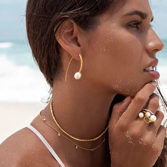 FAIRLEY | PEARL POM NECKLACE - GOLD