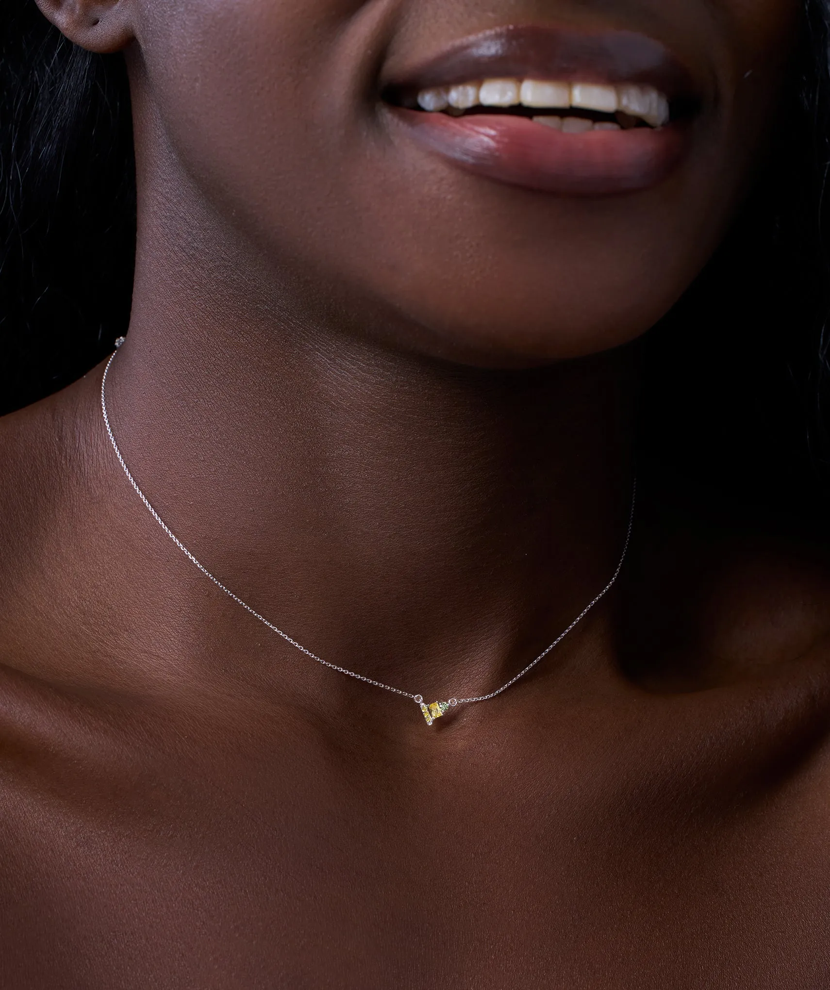 fancy Green & Yellow Spark Necklace
