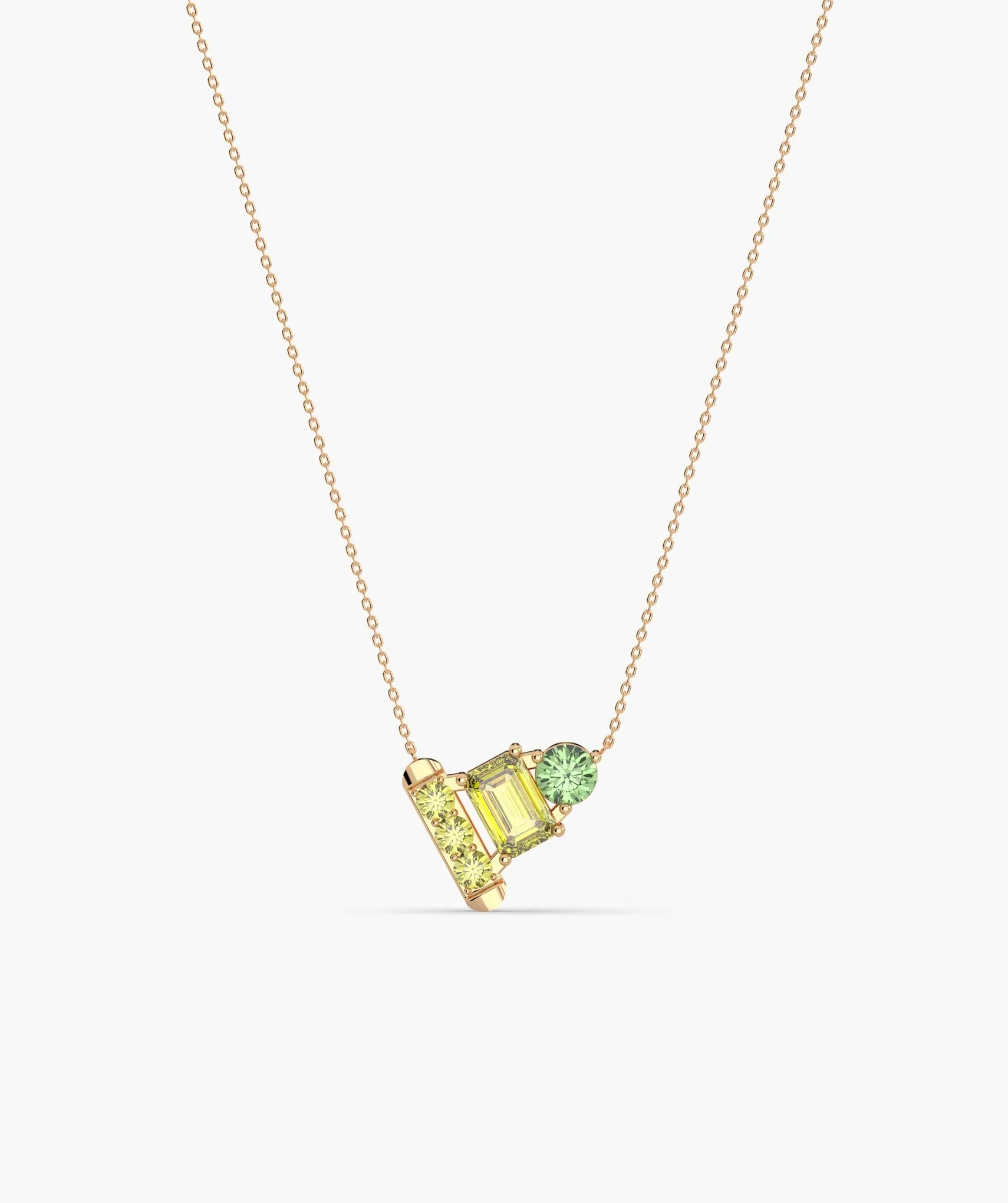 fancy Green & Yellow Spark Necklace