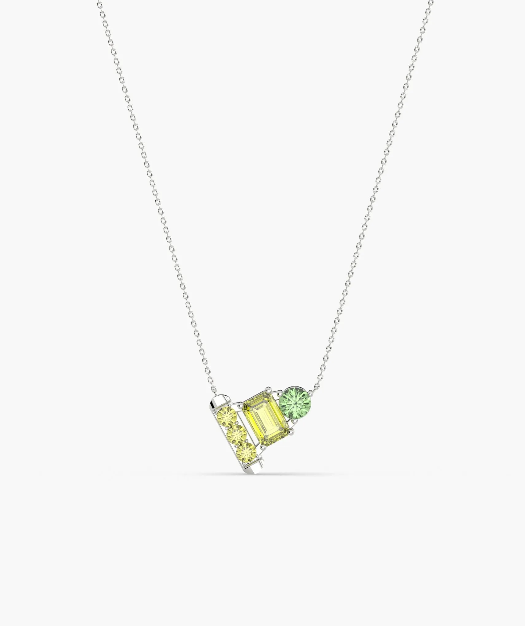 fancy Green & Yellow Spark Necklace