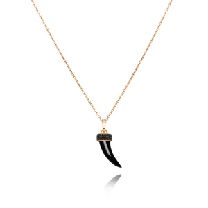 Faru Horn Pendant with Black Diamonds