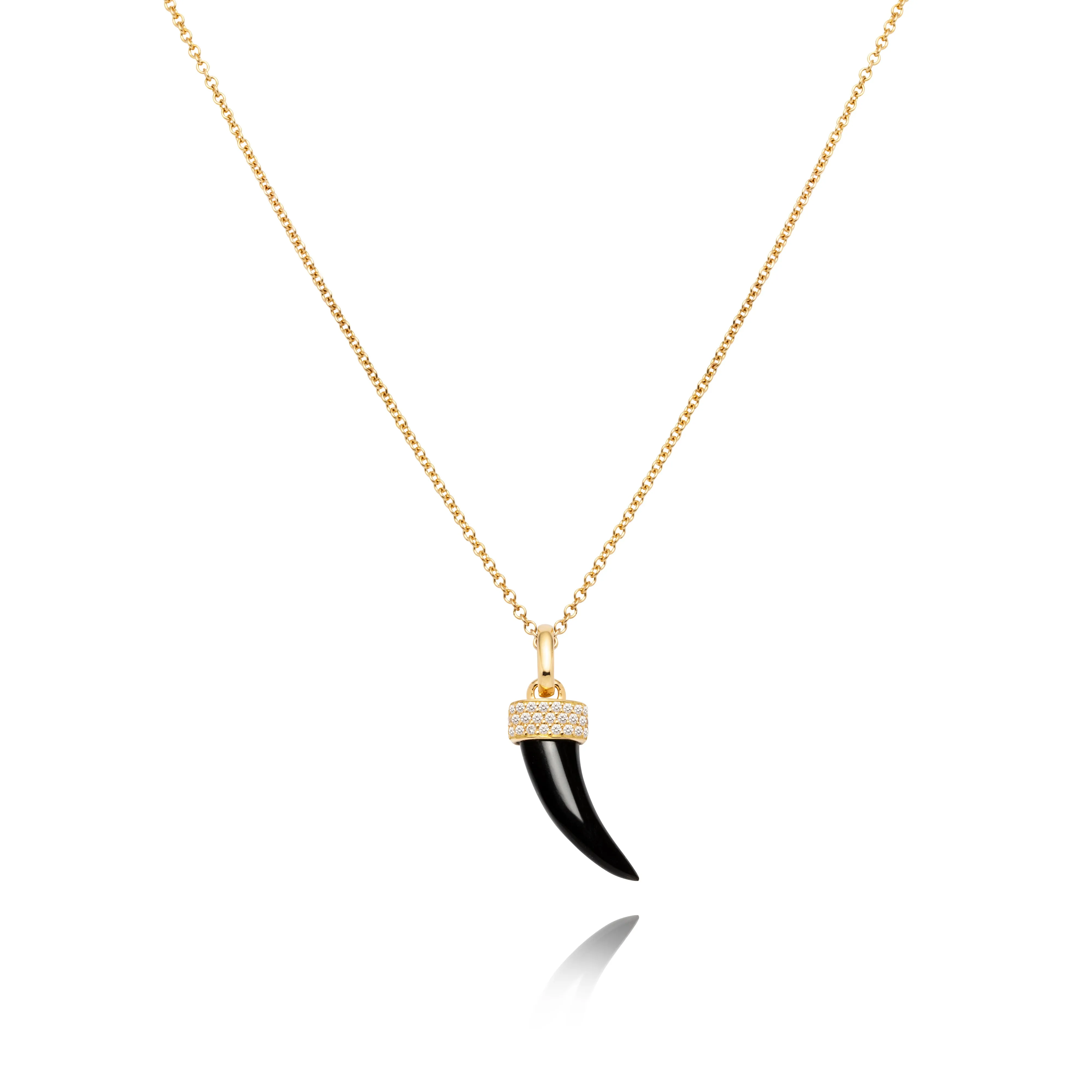 Faru Horn Pendant with White Diamonds