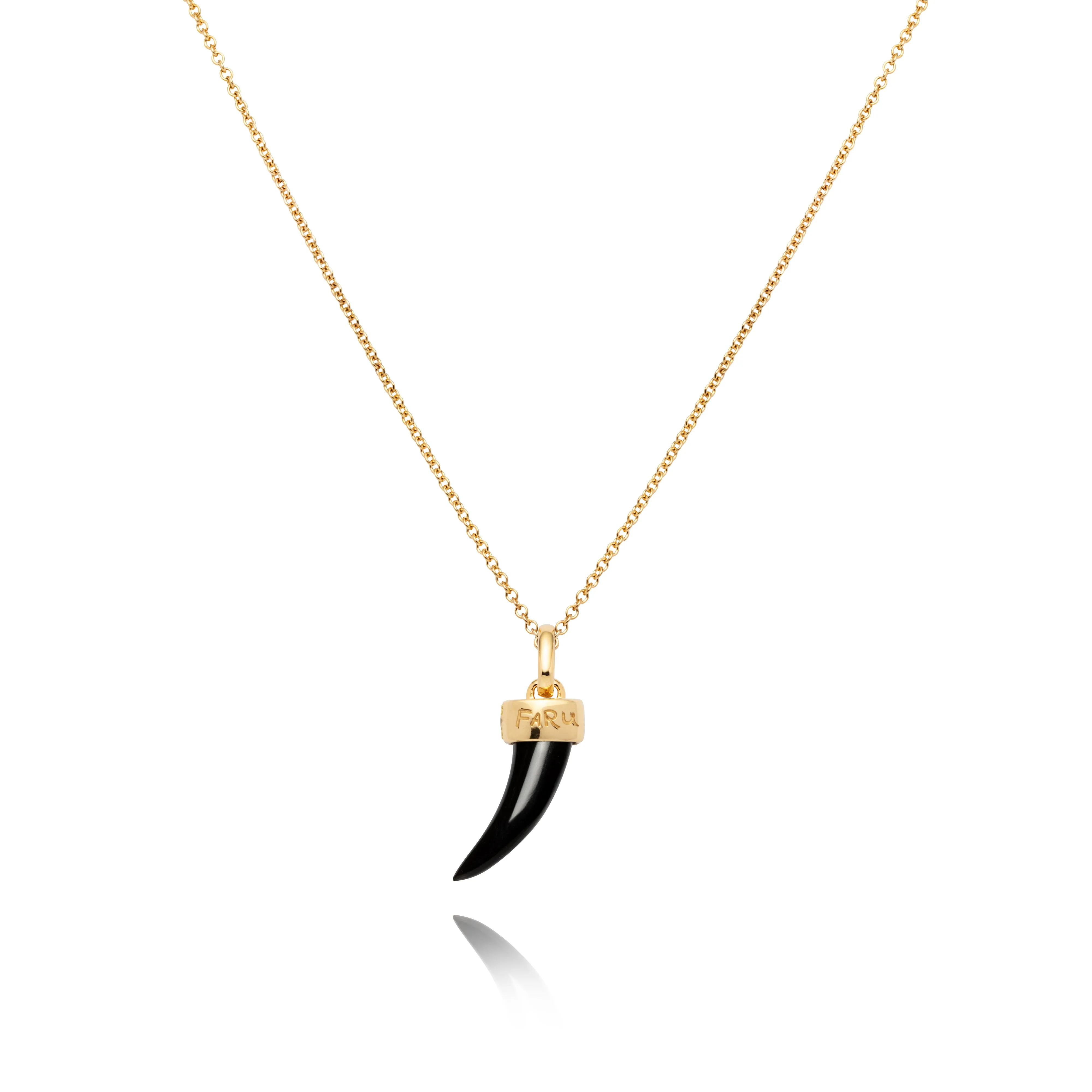 Faru Horn Pendant with White Diamonds