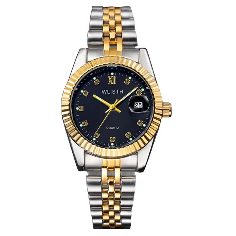 Fashionable Luminous Diamond Quartz Couple Watches