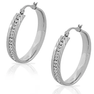 Feathered Silver Hoops
