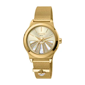 Ferre Milano Ladies Watch With Golden Color Case & Bracelet