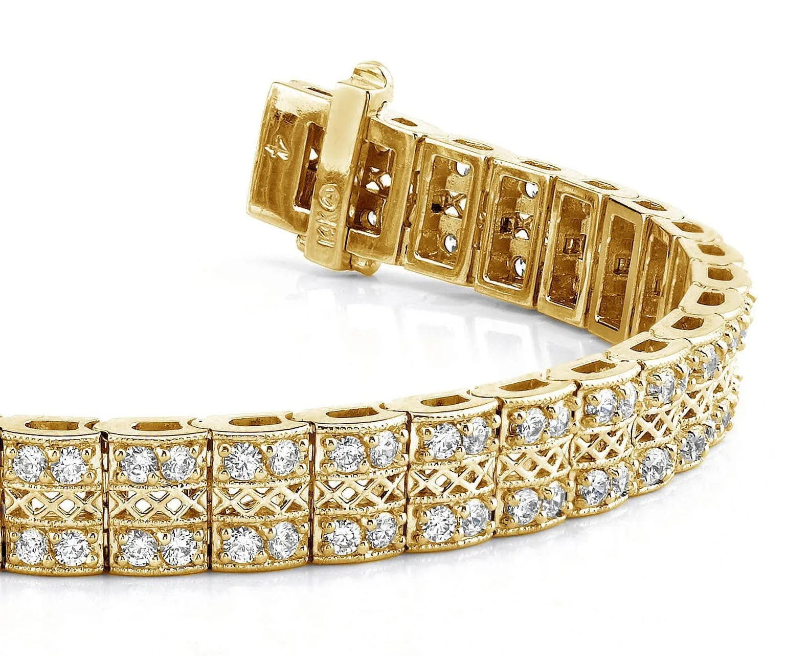 Filigree Diamond Bracelet with 5.08 ct.(finished) 2.2mm