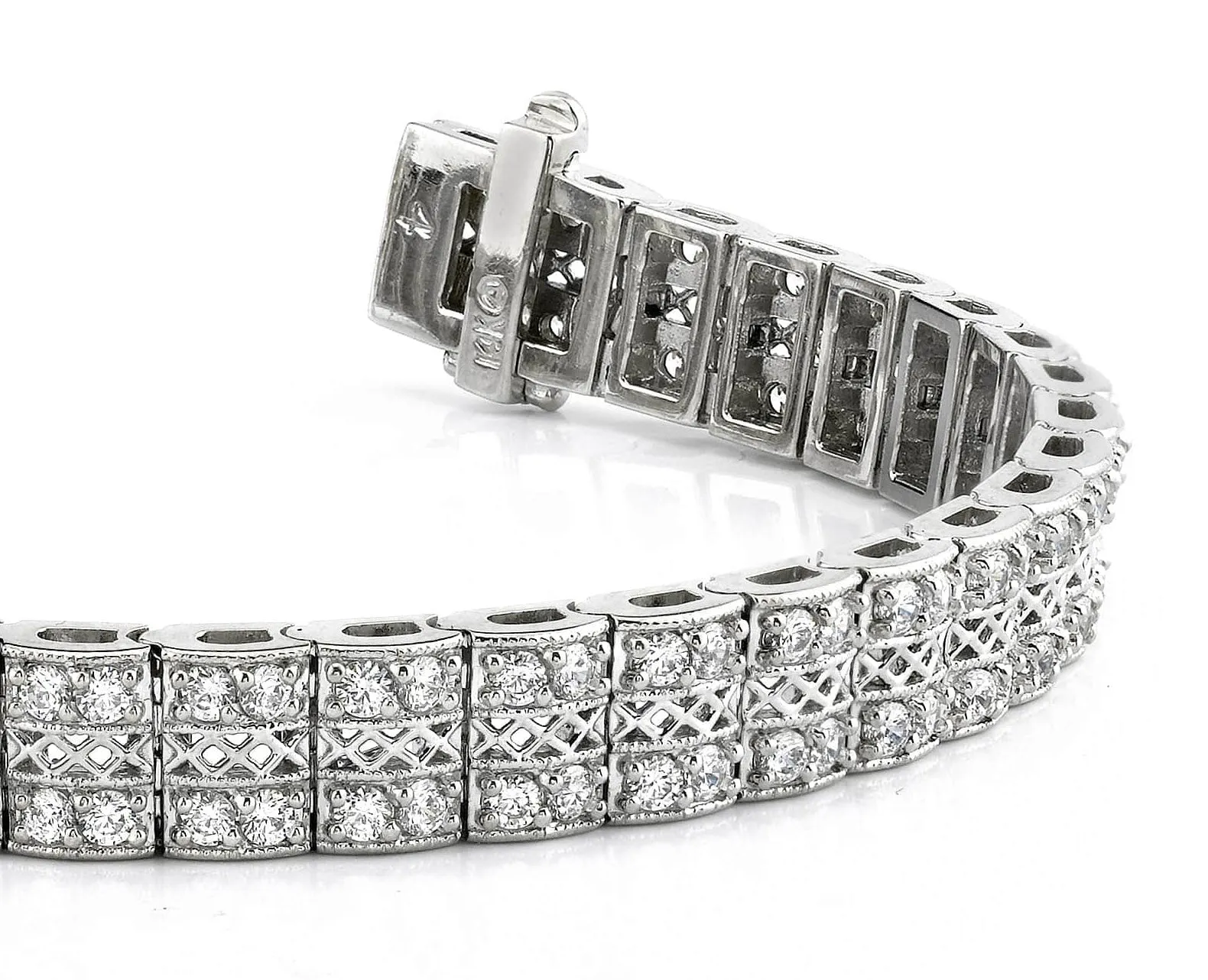 Filigree Diamond Bracelet with 5.08 ct.(finished) 2.2mm
