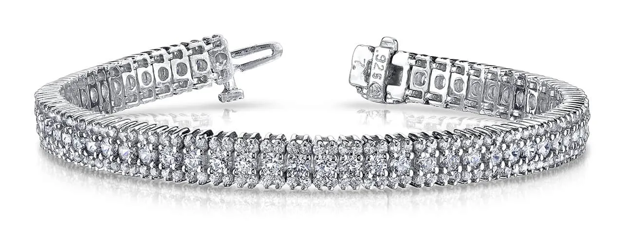 Flashy Prong Set Diamond Bracelet with 3.45 ct.(finished) 1mm, 1.9mm