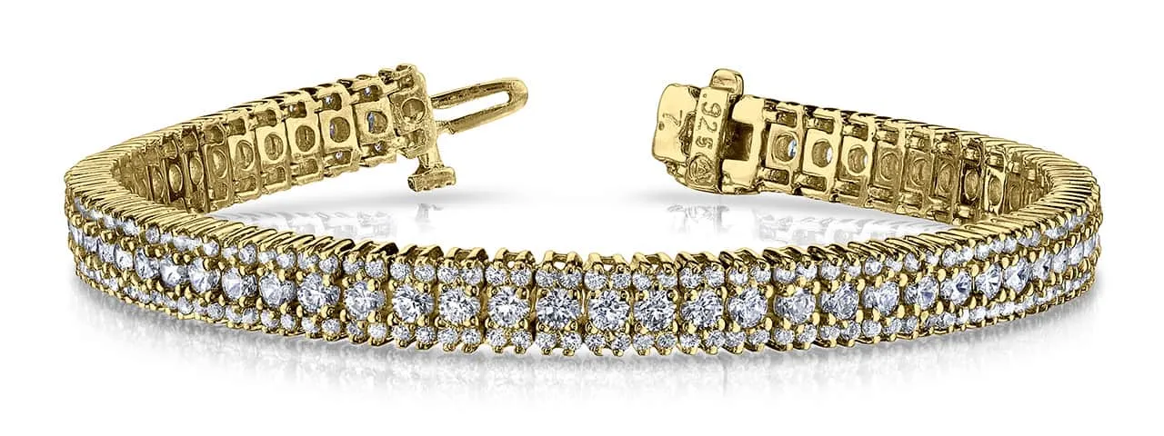 Flashy Prong Set Diamond Bracelet with 3.45 ct.(finished) 1mm, 1.9mm
