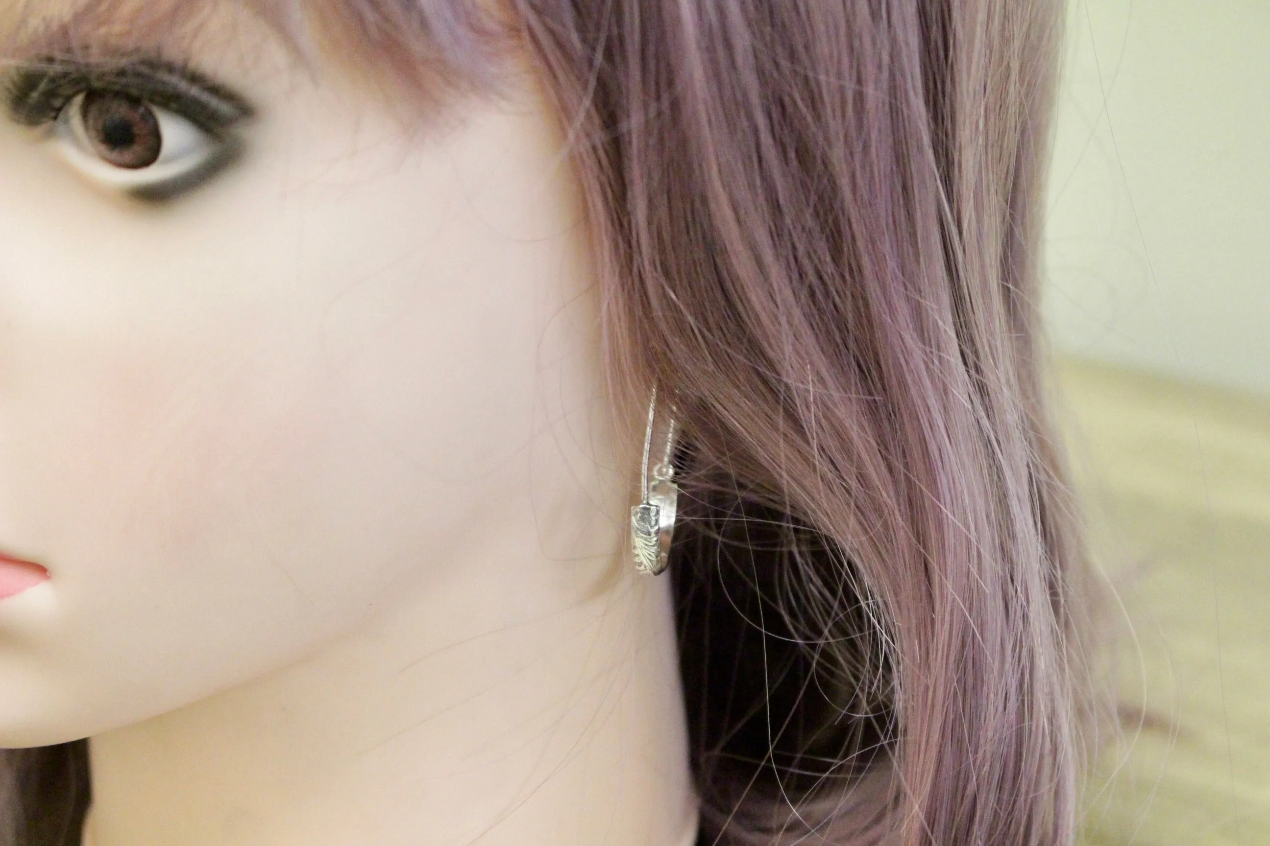 Floral Sterling Silver Hoops