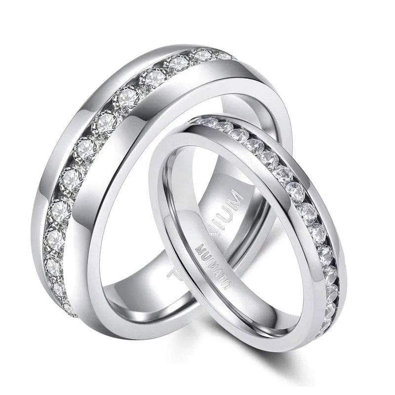 Full-Eternity Diamond Titanium Wedding Band