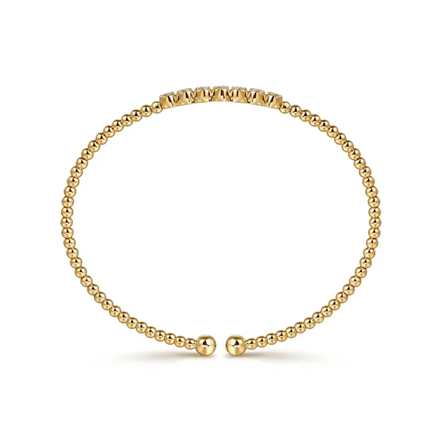 Gabriel & Co. 14k Yellow Gold Beaded Diamond Bangle Bracelet – BG4116-62Y45JJ