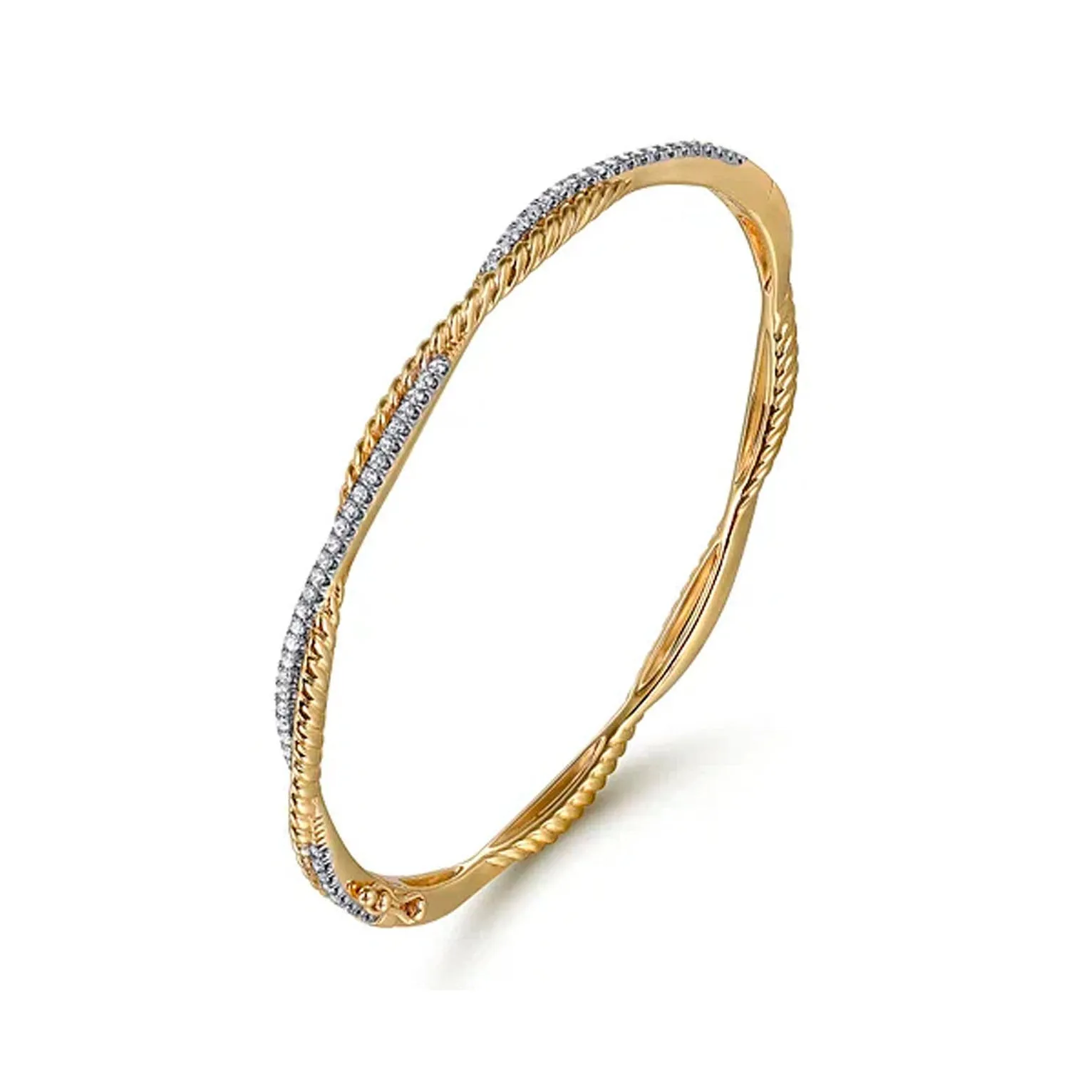 Gabriel & Co. 14k Yellow Gold Diamond Bangle Bracelet – BG4275-62Y45JJ