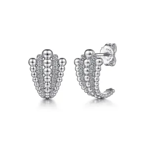 Gabriel & Co. Fashion 925 Sterling Silver Bujukan White Sapphire J stud Earrings
