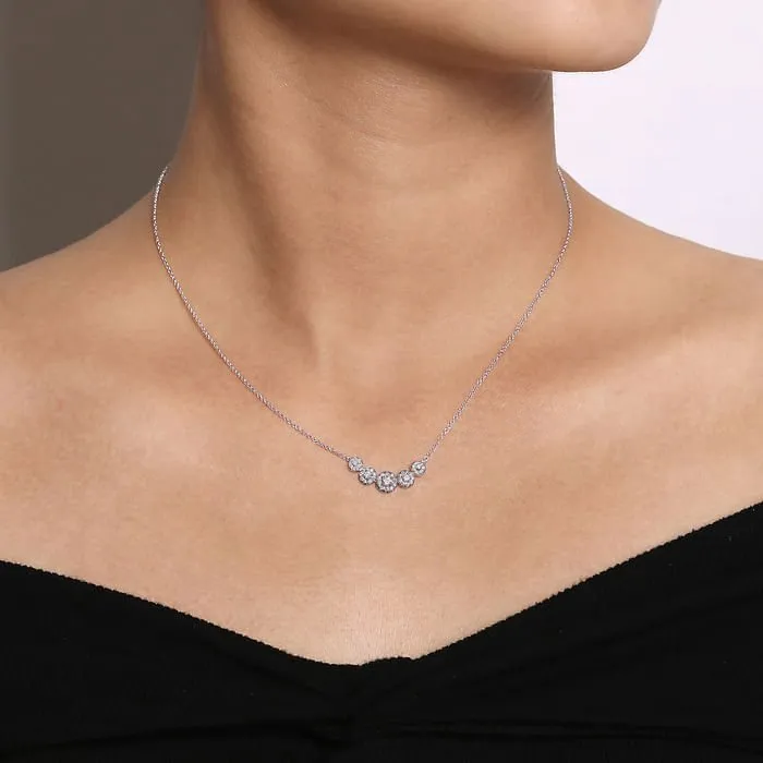 Gabriel & Co. Five Halo Diamond Necklace