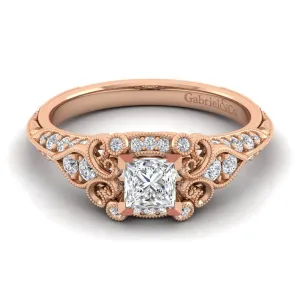 Gabriel & Co. "Abel" Princess Cut Diamond Halo Engagement Ring