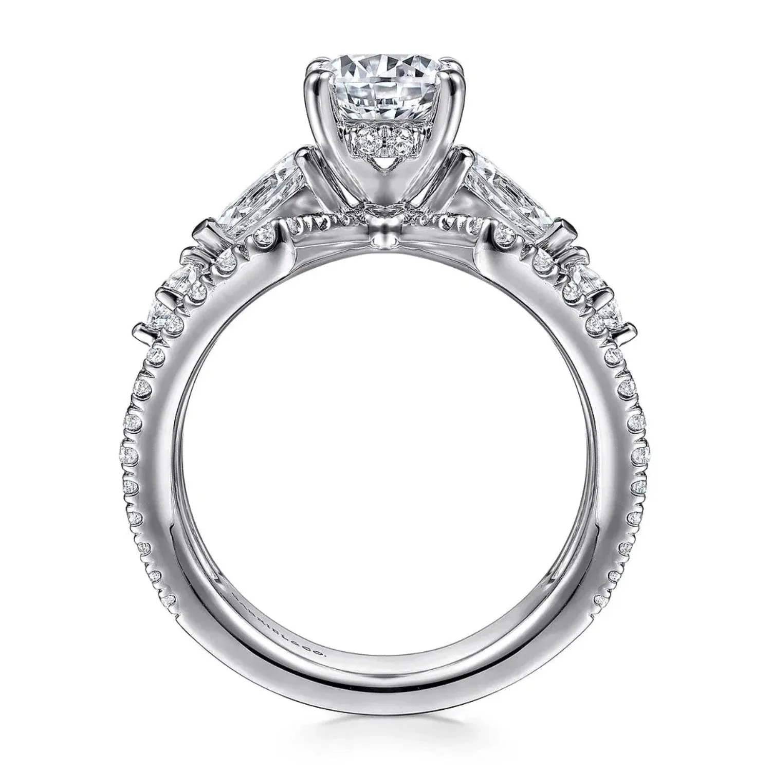 Gabriel & Co. "Lina" Wide Split Shank Diamond Engagement Ring