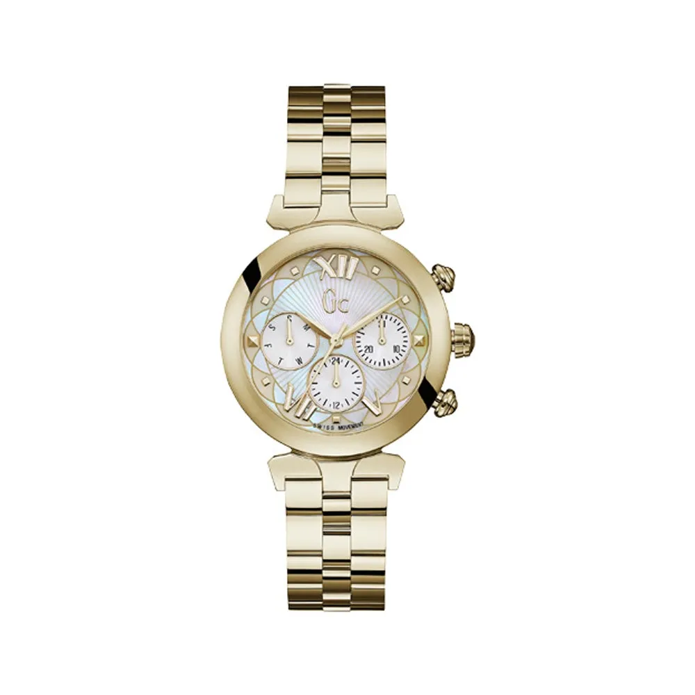 Gc Ladies Ladybelle Collection Watch IP Gold With Metal Bracelet