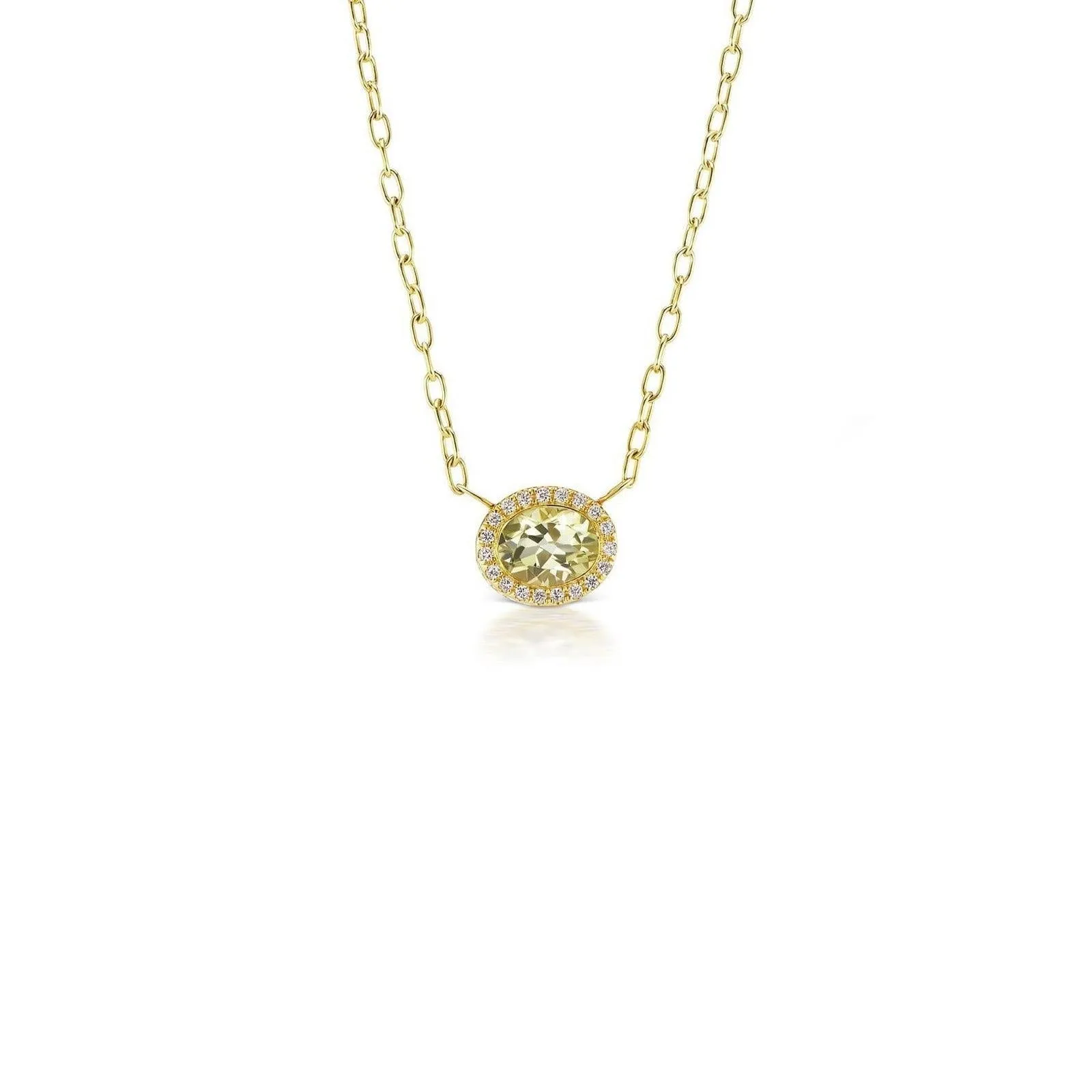 Gemset Necklace in Lemon Citrine and Diamond
