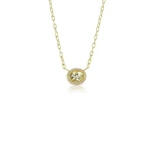 Gemset Necklace in Lemon Citrine and Diamond