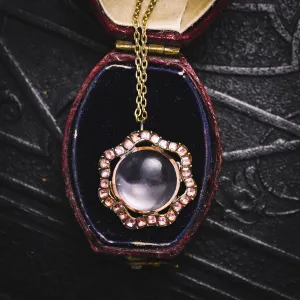 Georgian Garnet Flower Halo Locket