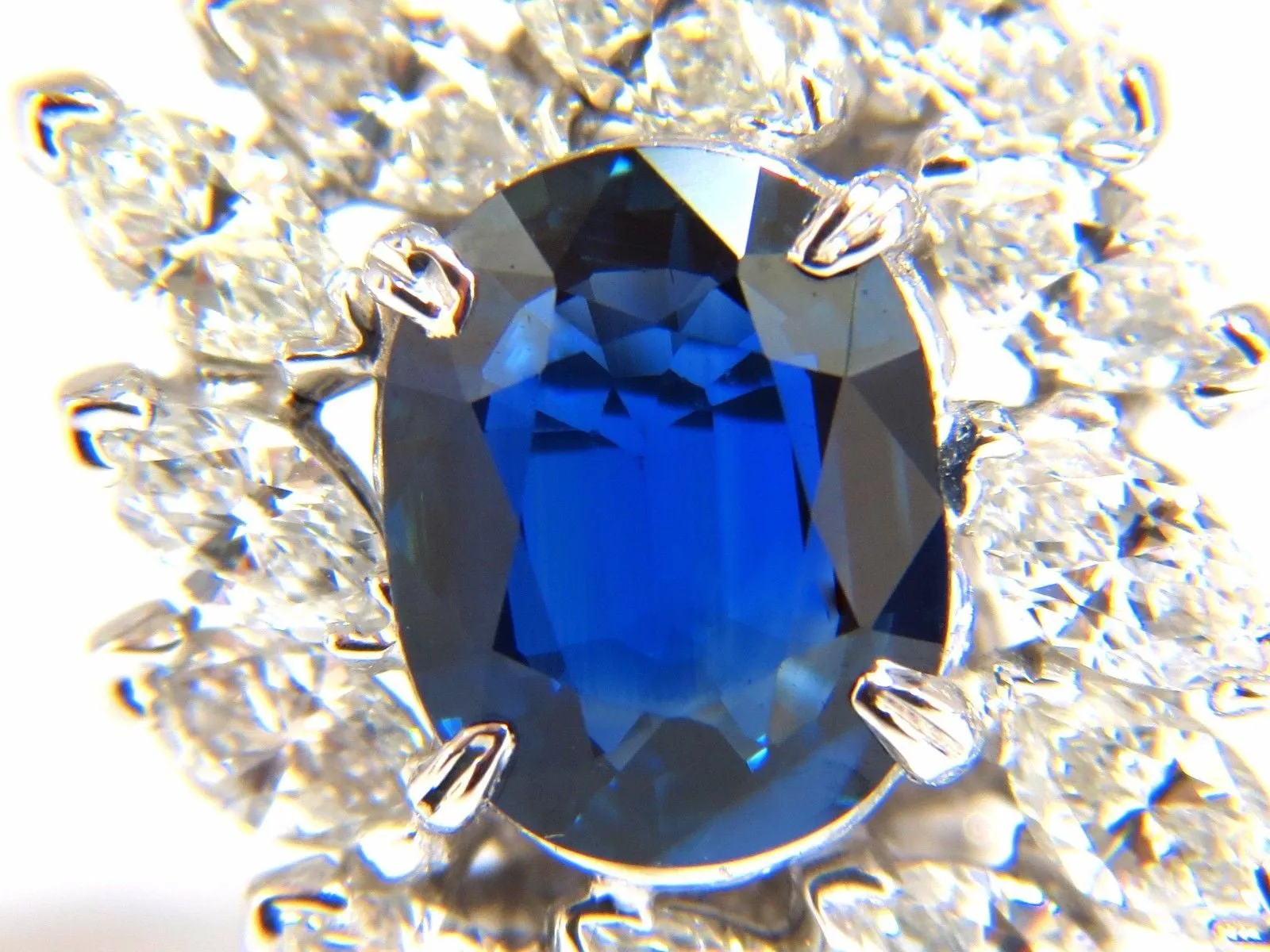 GIA Certified 11.16ct Natural Royal Blue sapphire diamond earrings Platinum