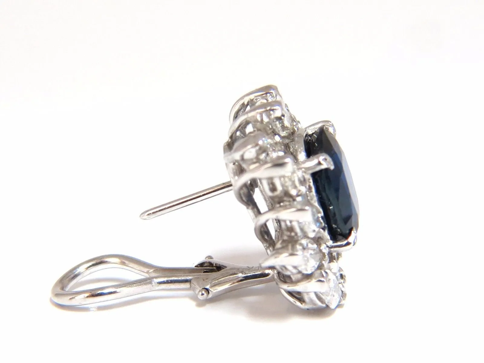 GIA Certified 11.16ct Natural Royal Blue sapphire diamond earrings Platinum