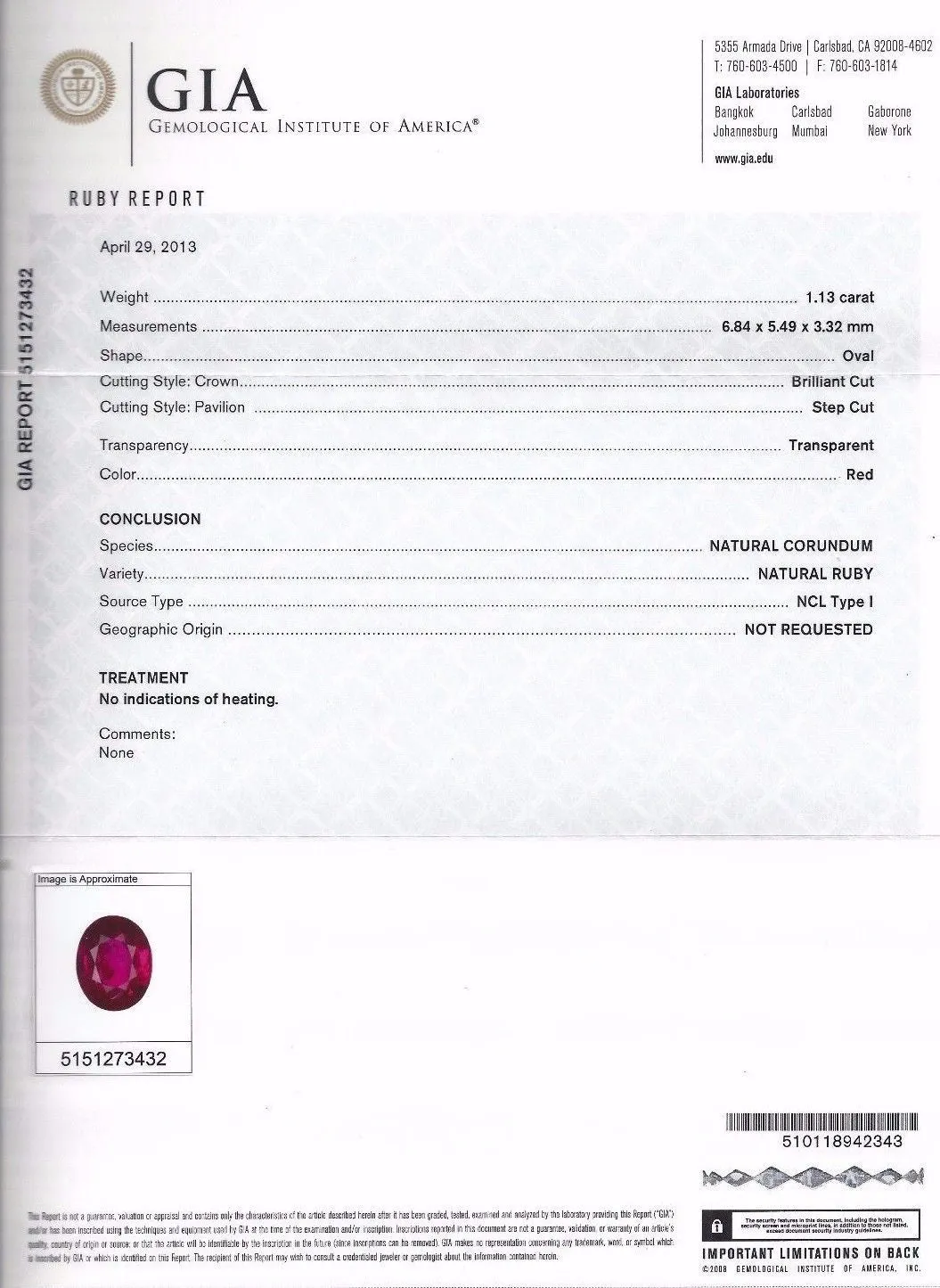 GIA Certified 2.13ct no heat ruby diamonds ring 18kt & platinum fused