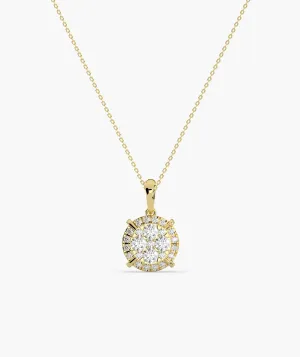 Gleaming Diamond Halo Necklace