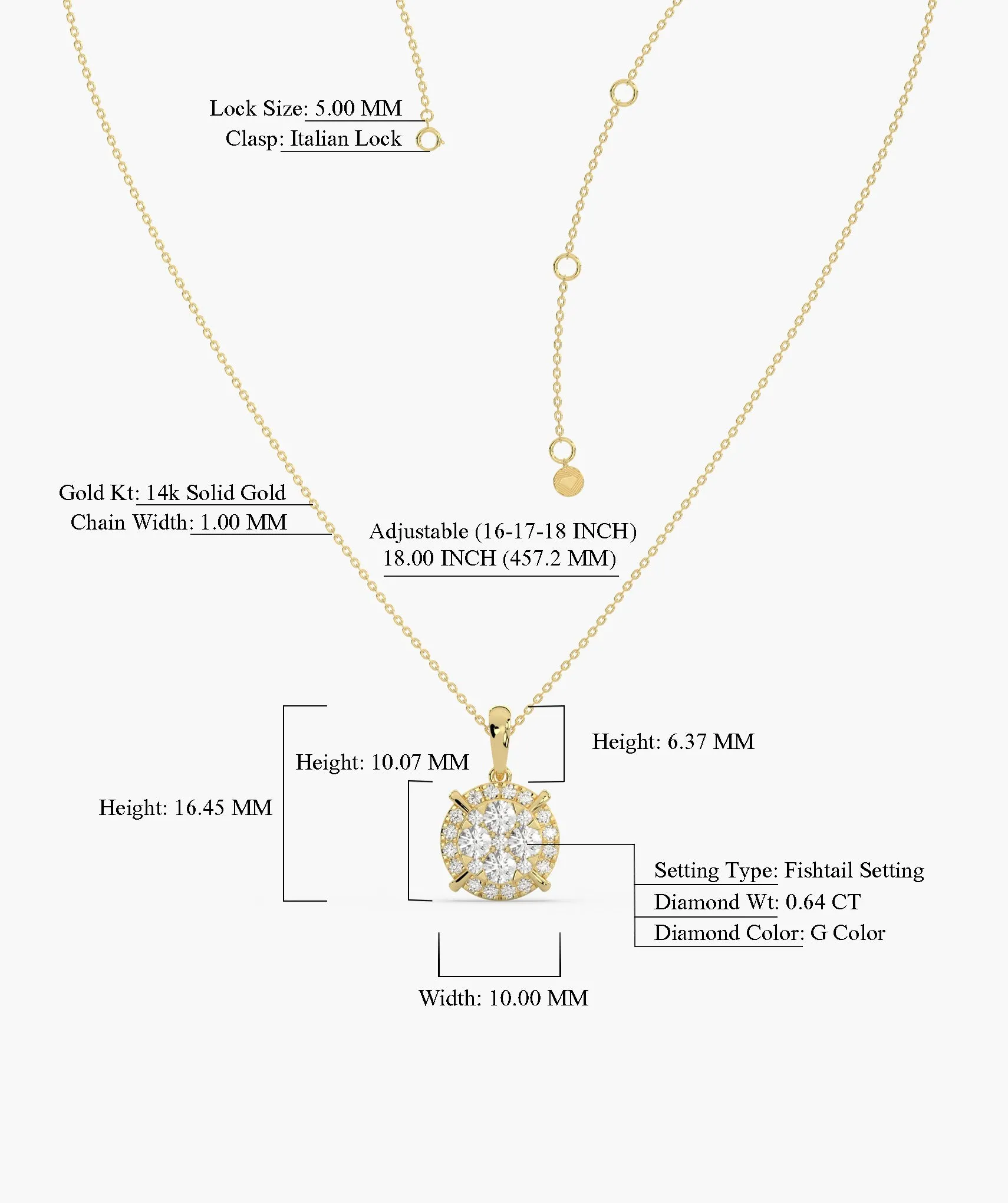 Gleaming Diamond Halo Necklace
